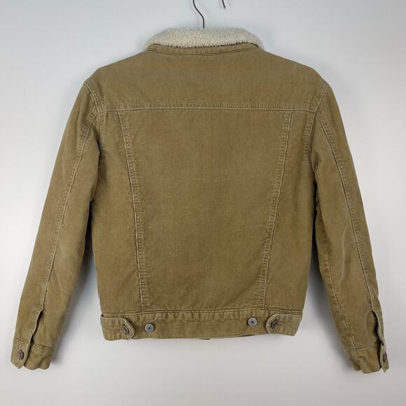 Brandy Melville John Galt Tan Corduroy Sherpa Lined Jacket Small - Picture 10 of 15